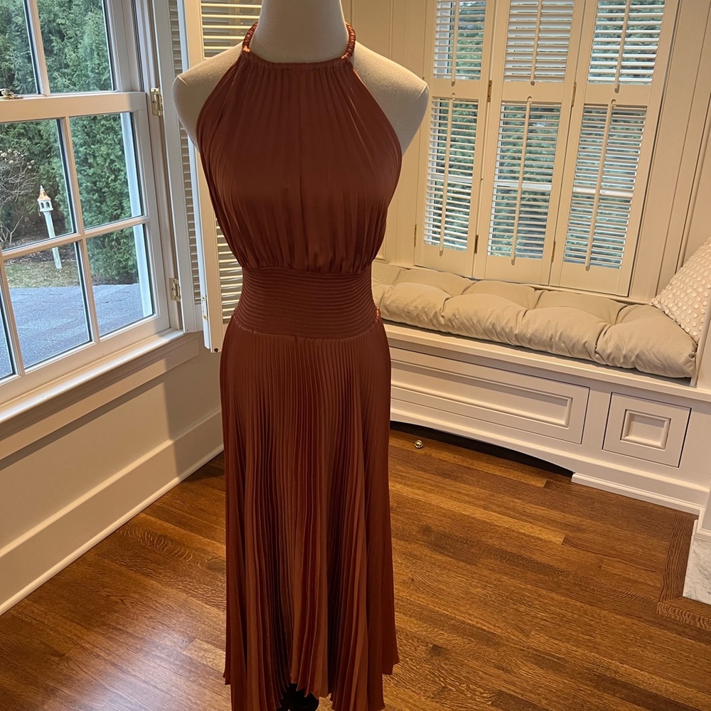 A.L.C. Rust High Low Halter Dress